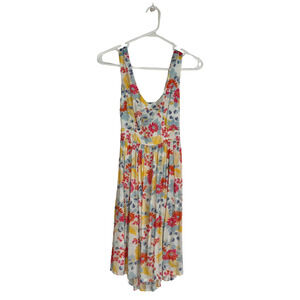 cottage core sundress w/ floral pattern and tie enclosure - boho, hippie core